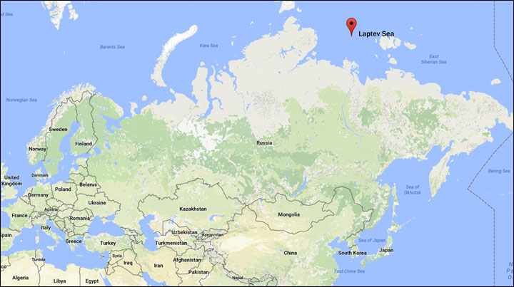 Laptev Sea map