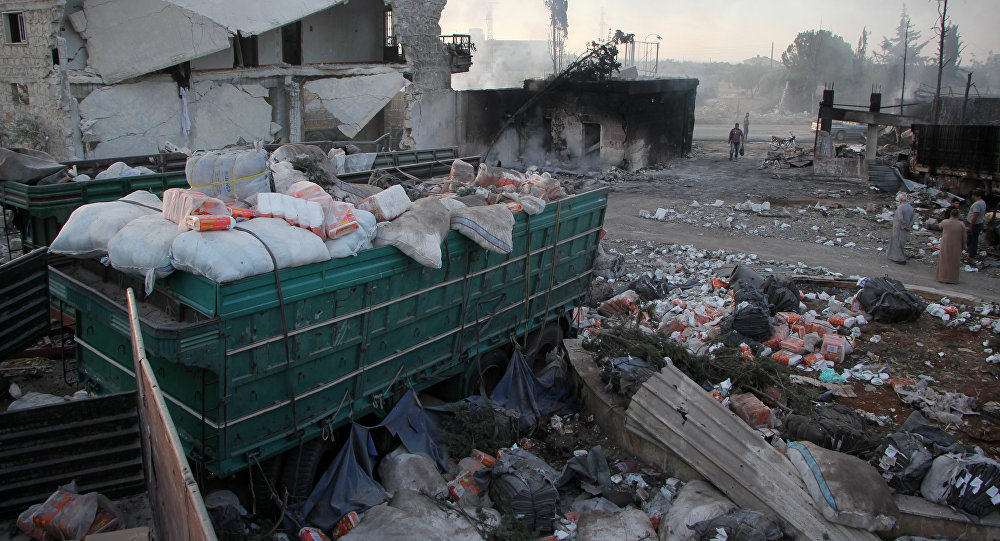 Click to enlarge Humanitarian aid convoy hit