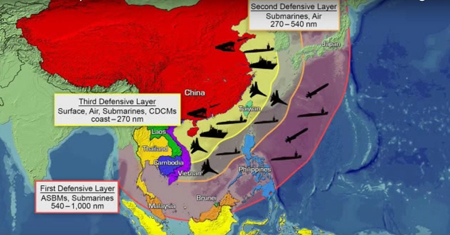 China’s anti-access area denial defensive layers