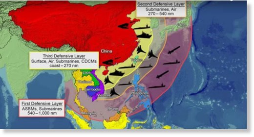 China’s anti-access area denial defensive layers
