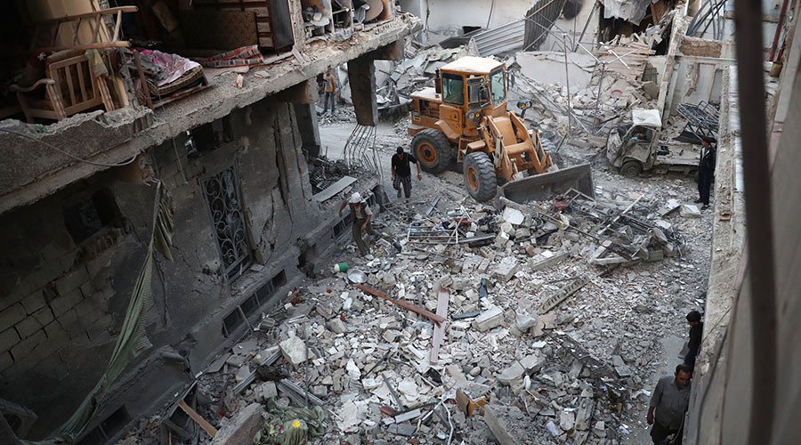 Destroyed Syrian buildings