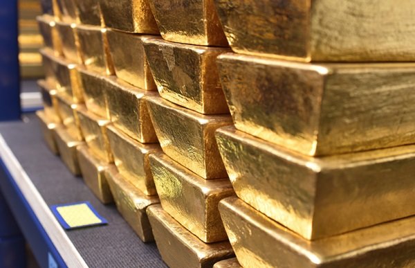 Gold stored in the central bank vaults
