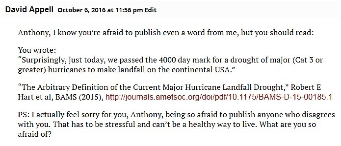 Click to enlarge David Appell message
