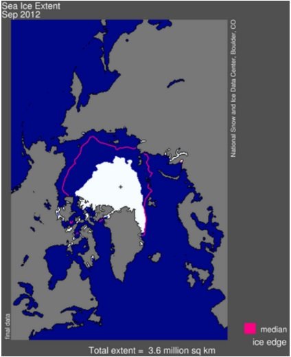 Arctic sea ice September 2012 