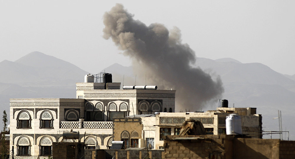 Saudi airsrikes in Sana