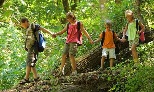 hiking kids
