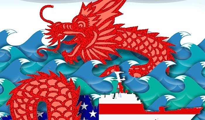 red dragon, US flag