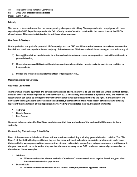 DNC Memo