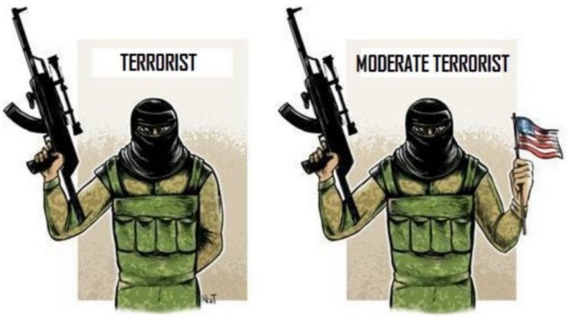 Click to enlarge Cartoon of terrorists and moderate terrorists