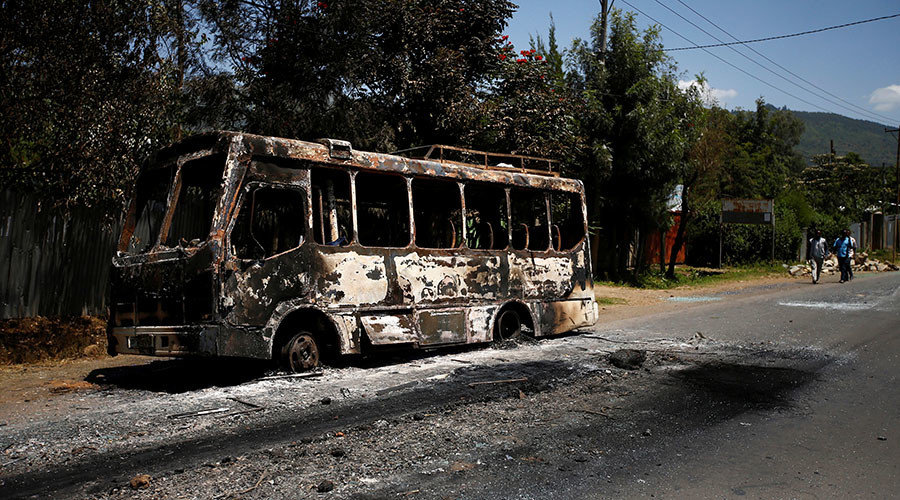 torched bus Ethiopia