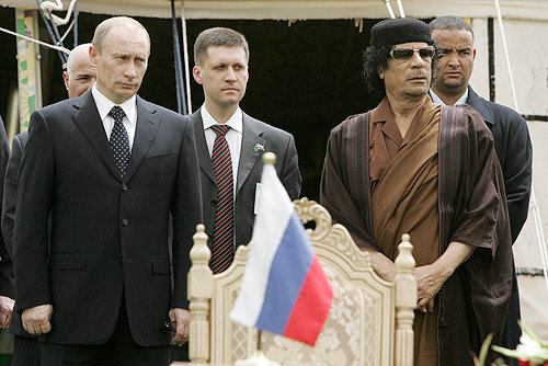 Putin and Gaddafi