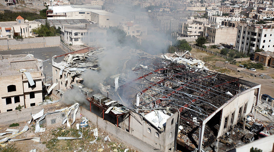 Click to enlarge Sana, Yemen after Saudi air strikes