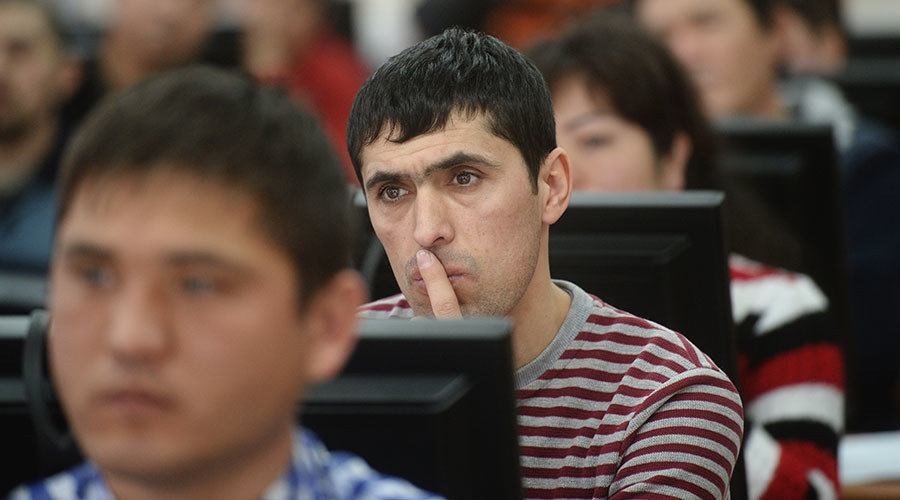 Russian language students testing