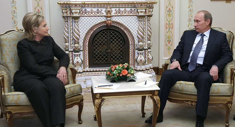 Hillary Clinton and Vladimir Putin