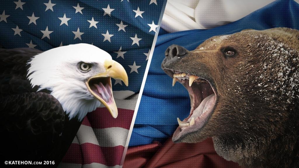 Click to enlarge Russia vs USA, bear vs eagle