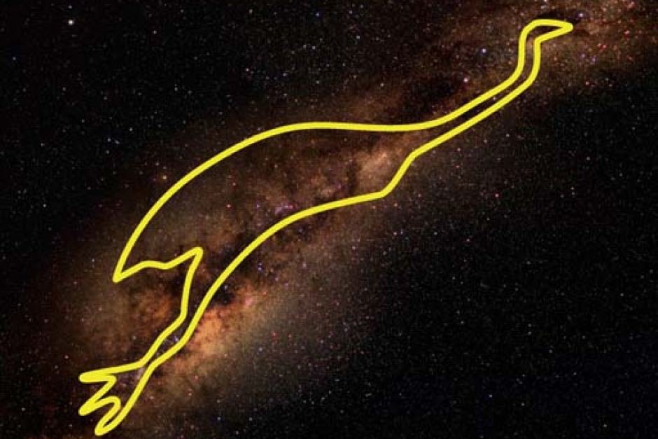 Click to enlarge Map of the emu constellation