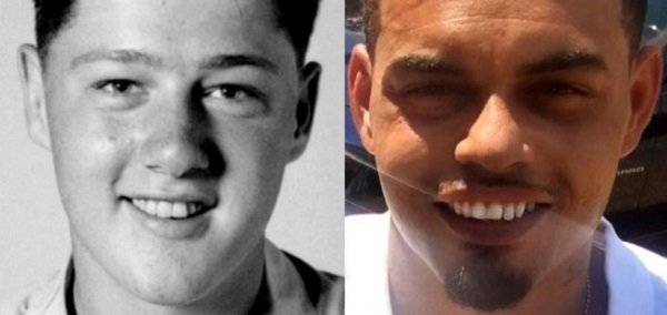 Side-by-side of Bill Clinton and Danney Williams