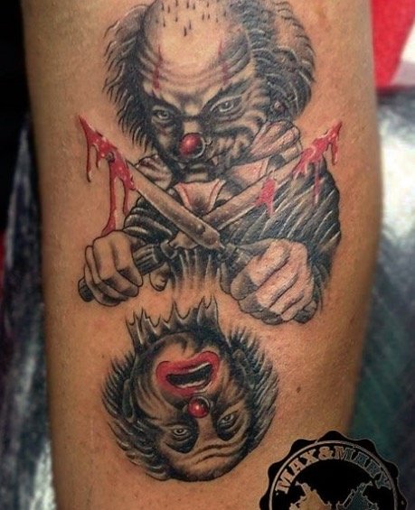 Click to enlarge Murderious clown tatoo