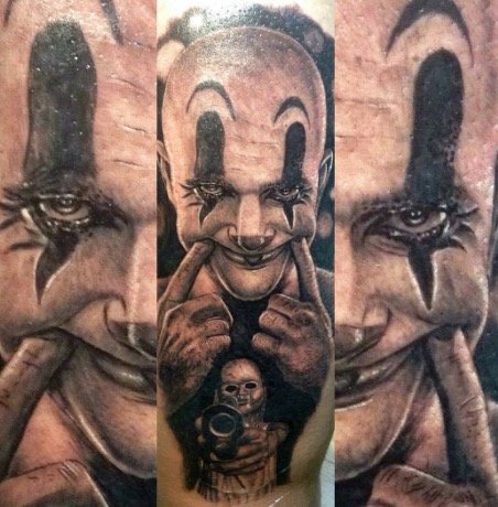 Click to enlarge Creepy clown tattoo