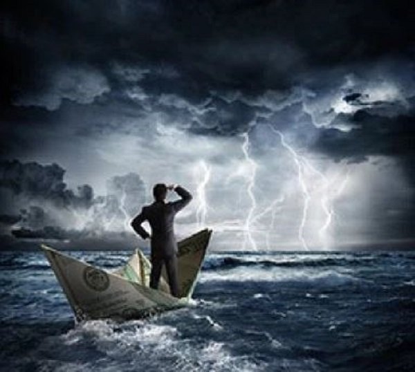 money boat in storm