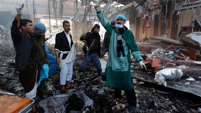 Destroyed building in Sana'a