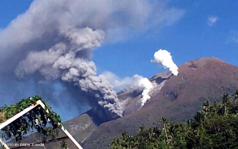 Bulusan, an active volcano in the eastern Philippine province of Sorsogon, erupted again Monday