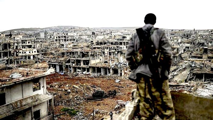 bombed out Syrian city