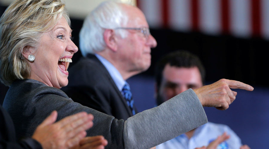 Hillary Clinton and U.S. Senator Bernie Sanders