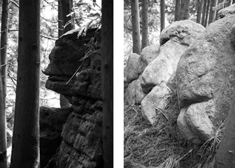 Rock formations faces