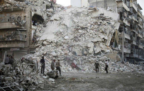 destroyed building Syria