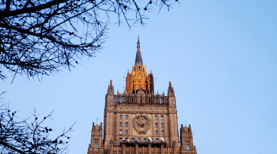 The Russian Ministry of Foreign Affairs on Smolenskaya-Sennaya Square in Moscow