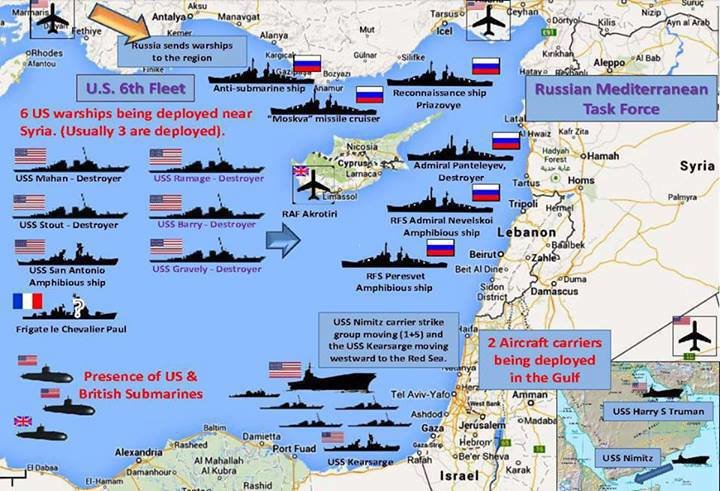 Ships deployed in Mediterranean sea