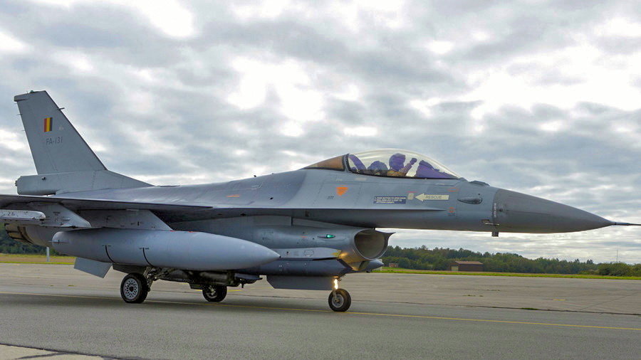 Belgian F-16 fighter jet 