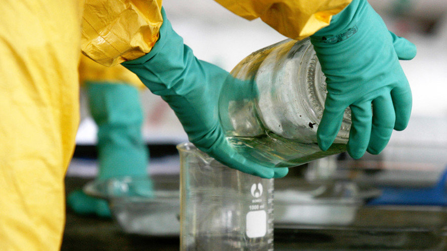 mixing chemicals