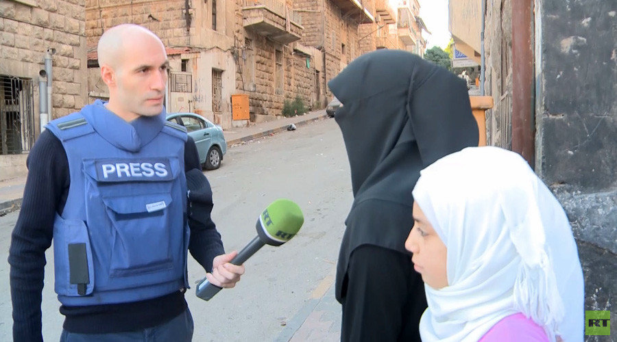RT reporter in Aleppo