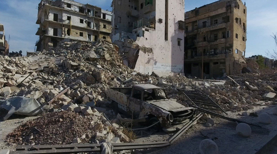  bomb damaged Old City area of Aleppo, Syria 