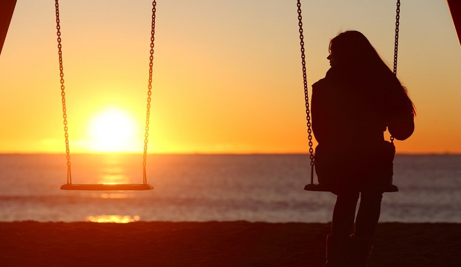 Swings at sunset