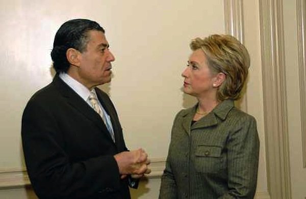 Haim Saban and Hillary Clinton