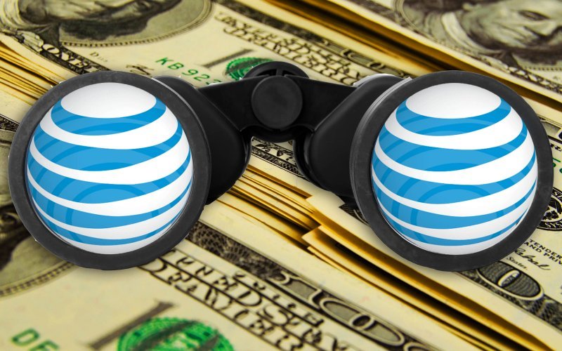 AT&T in binocular graphic