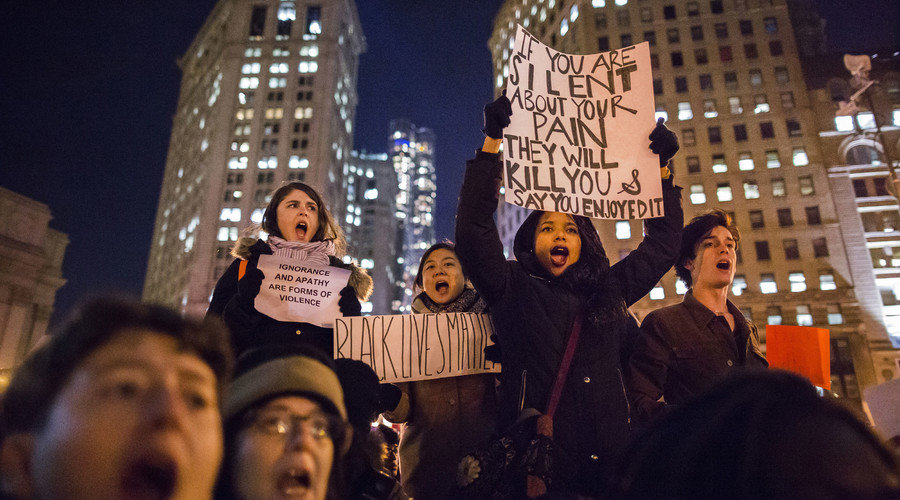 Click to enlarge Protesters, demanding justice for Eric Garner