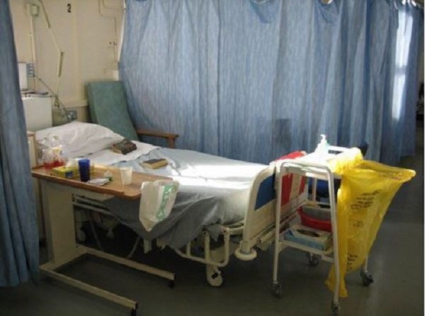 dirty hospital bed