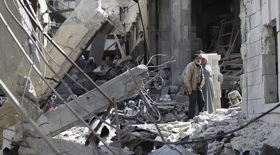 Airstrike damage in Syria