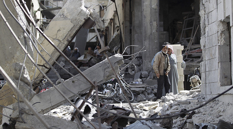 Click to enlarge Airstrike damage in Syria