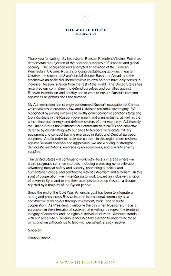 Obama letter