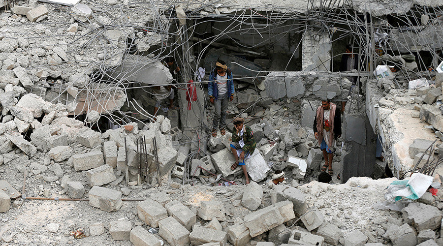 Click to enlarge Yemen building destruction