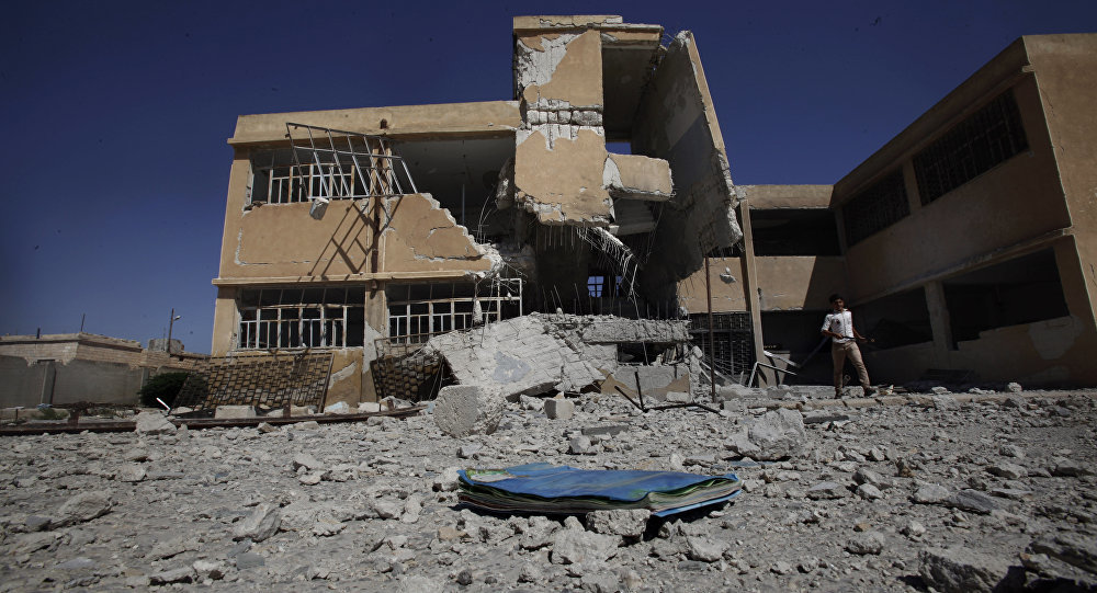 Click to enlarge Aleppo school bombed