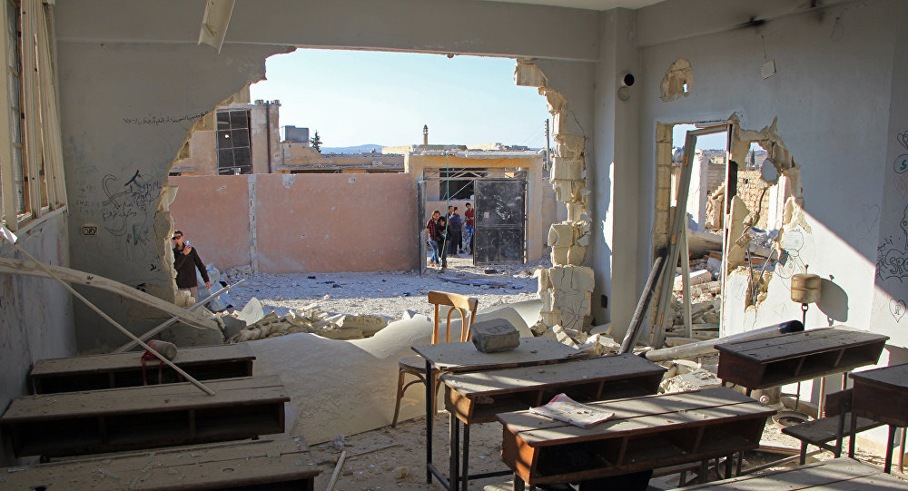 aleppo school shelling