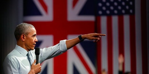 Obama US UK flags