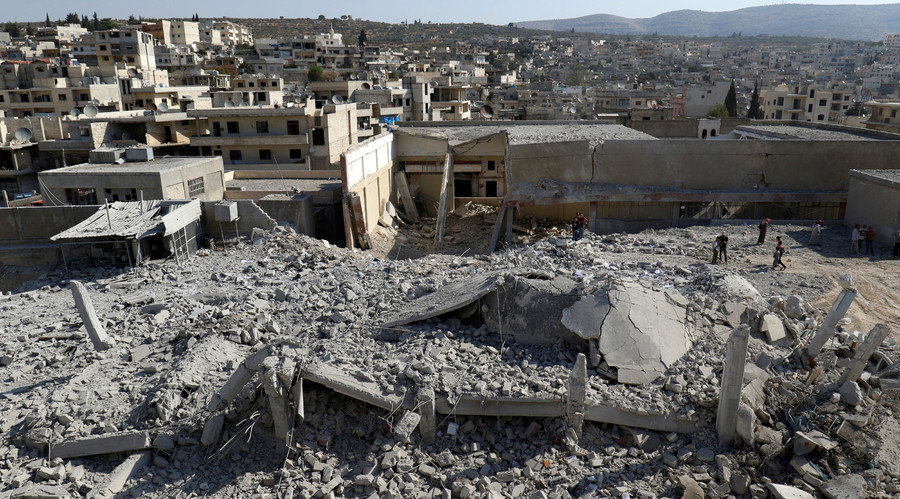 Destroyed Syrian city