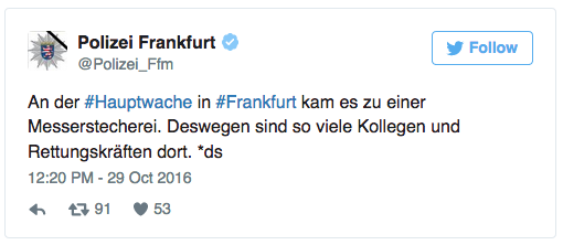 Click to enlarge frankfurt attack / twitter post
